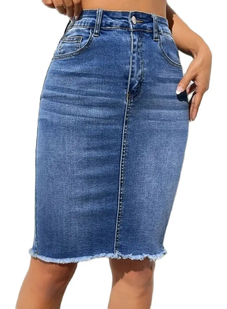 1. Clothing Denim Pencil Skirt Stretch Denim