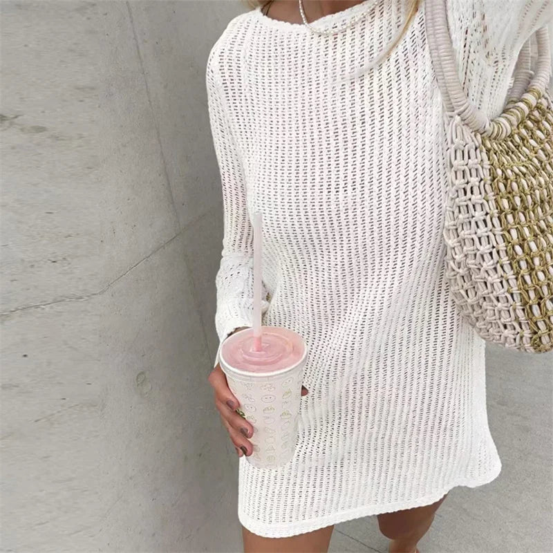 1. Clothing Crochet Mini Dress with Long Sleeve