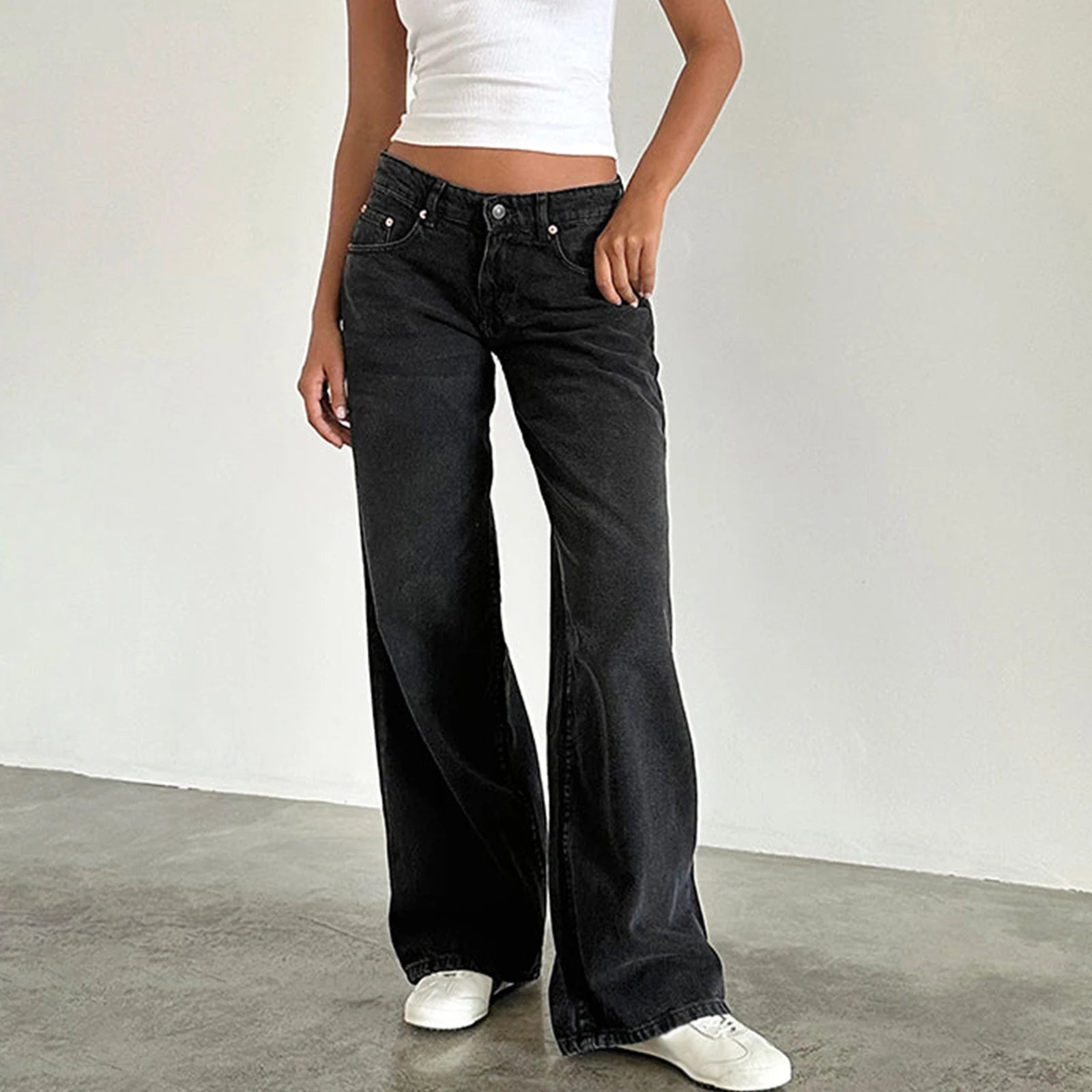 1. Clothing Low Rise Baggy Denim Jeans