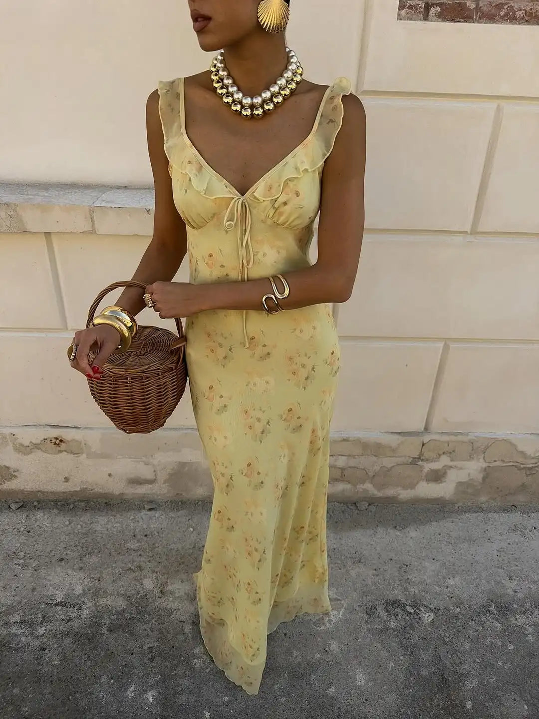 1. Clothing Backless Floral Maxi Dress