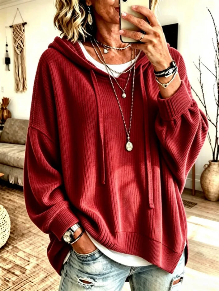 1. Hoodie Rib Knit Sweater