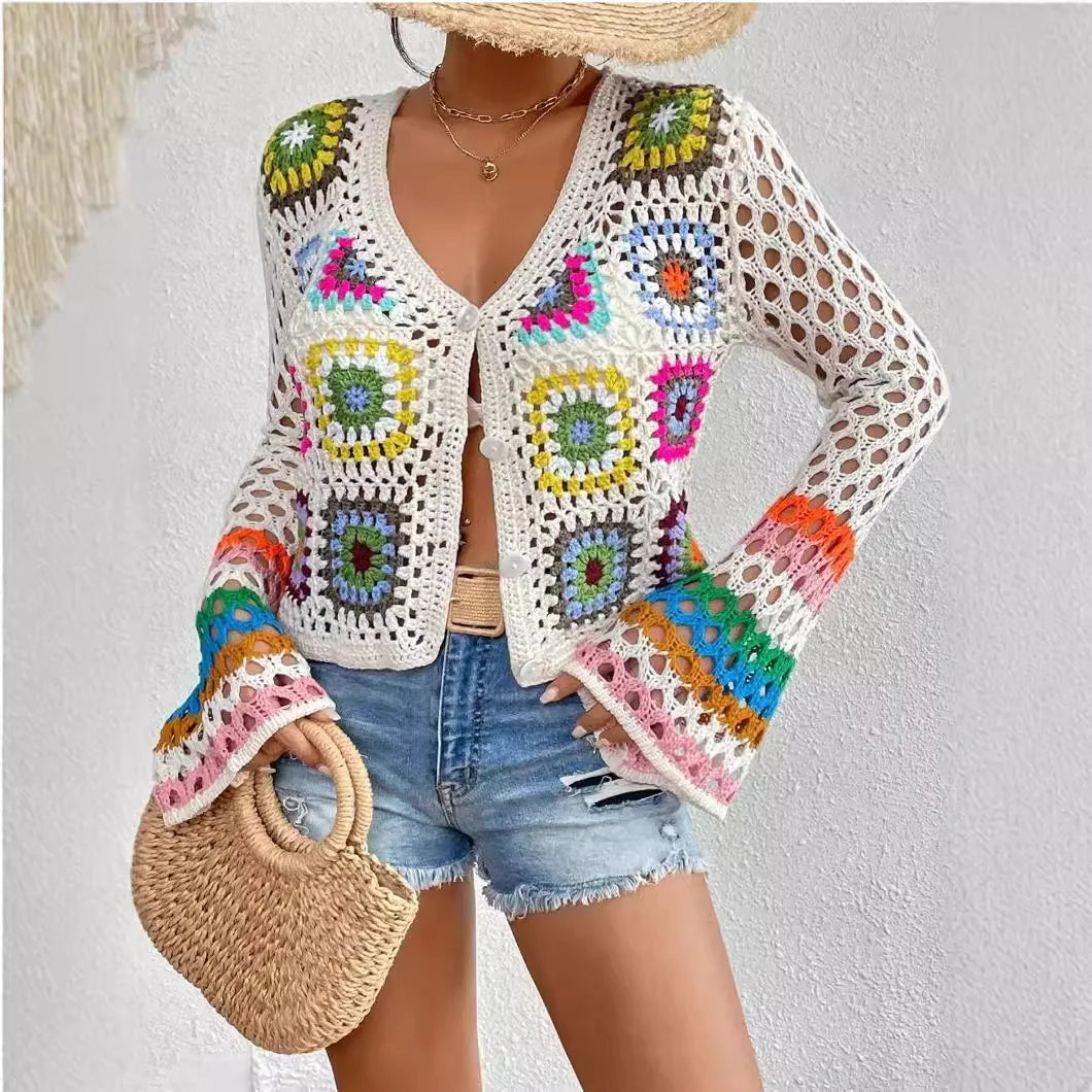1. Clothing Crochet Top Handmade with Rainbow Colors
