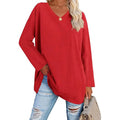 1. Long Sleeve V-Neck Loose Tunic Top