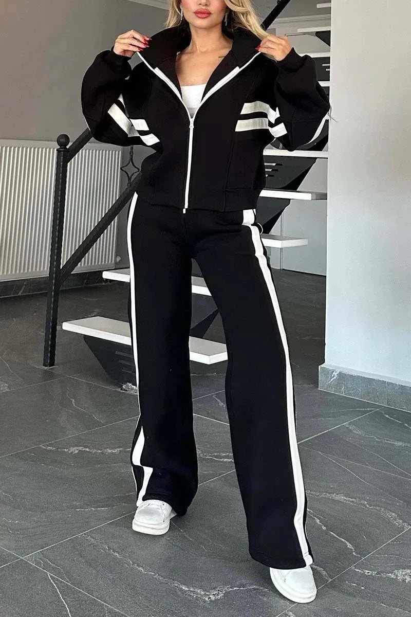 1. Track Suit Wide Leg With Side Stripe