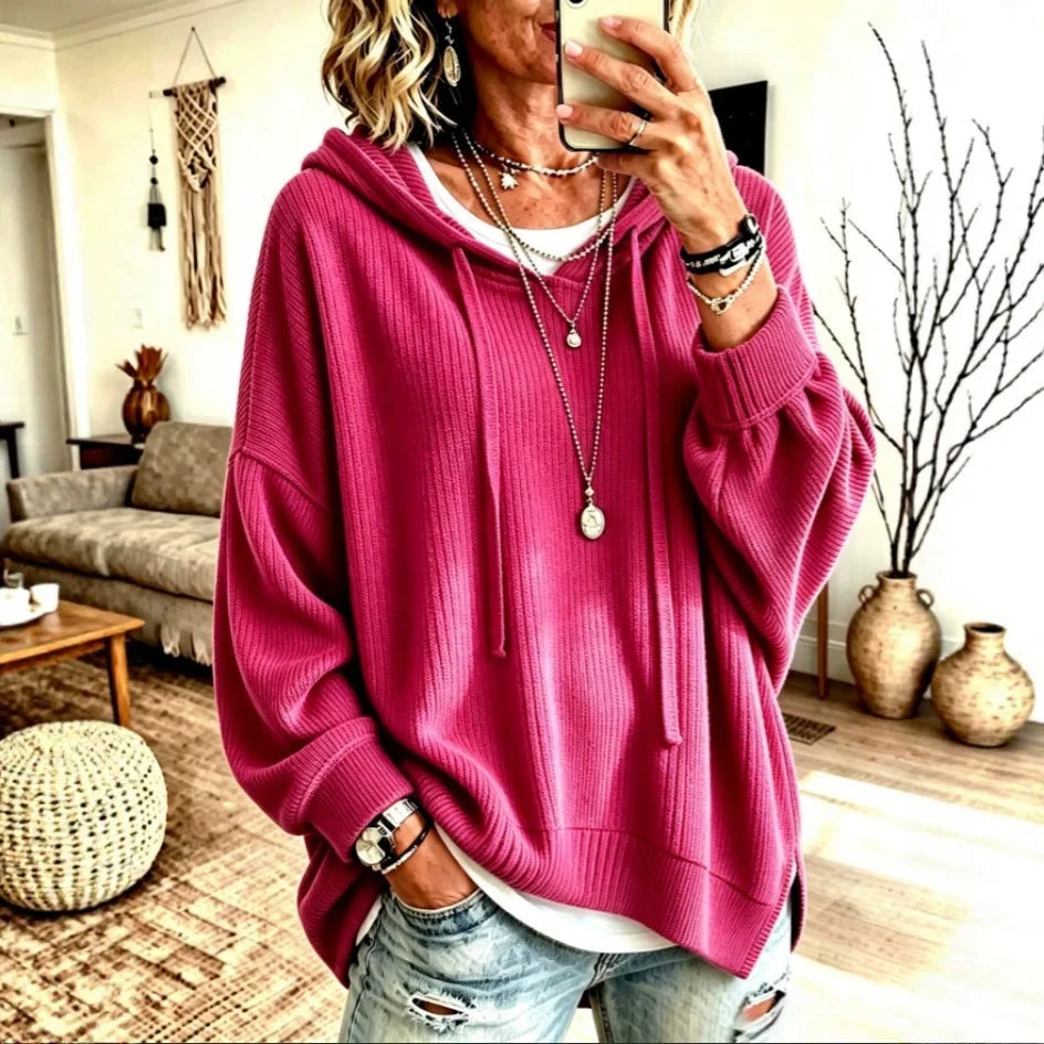 1. Hoodie Rib Knit Sweater