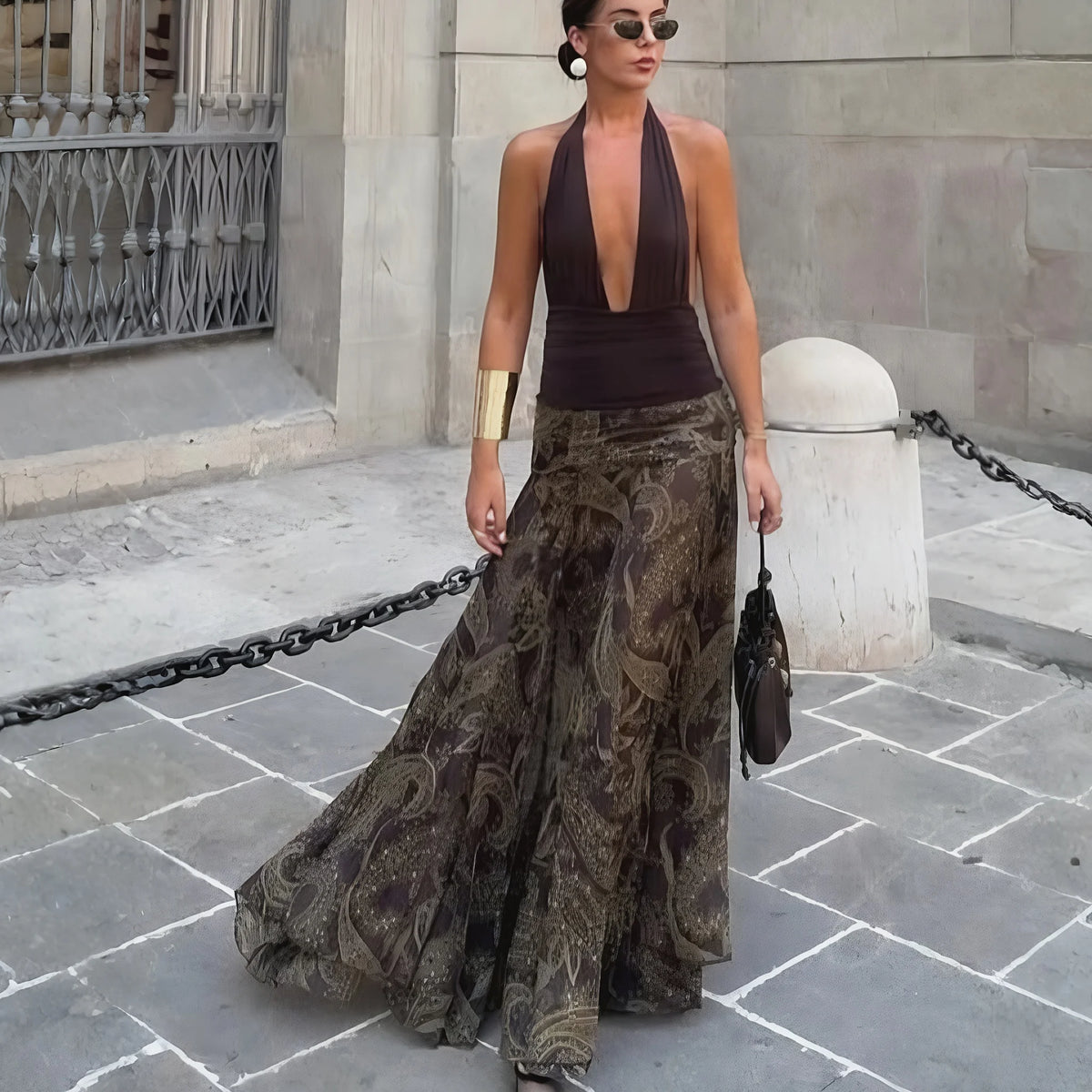 1. Paisley Maxi Skirt Chiffon Tulle