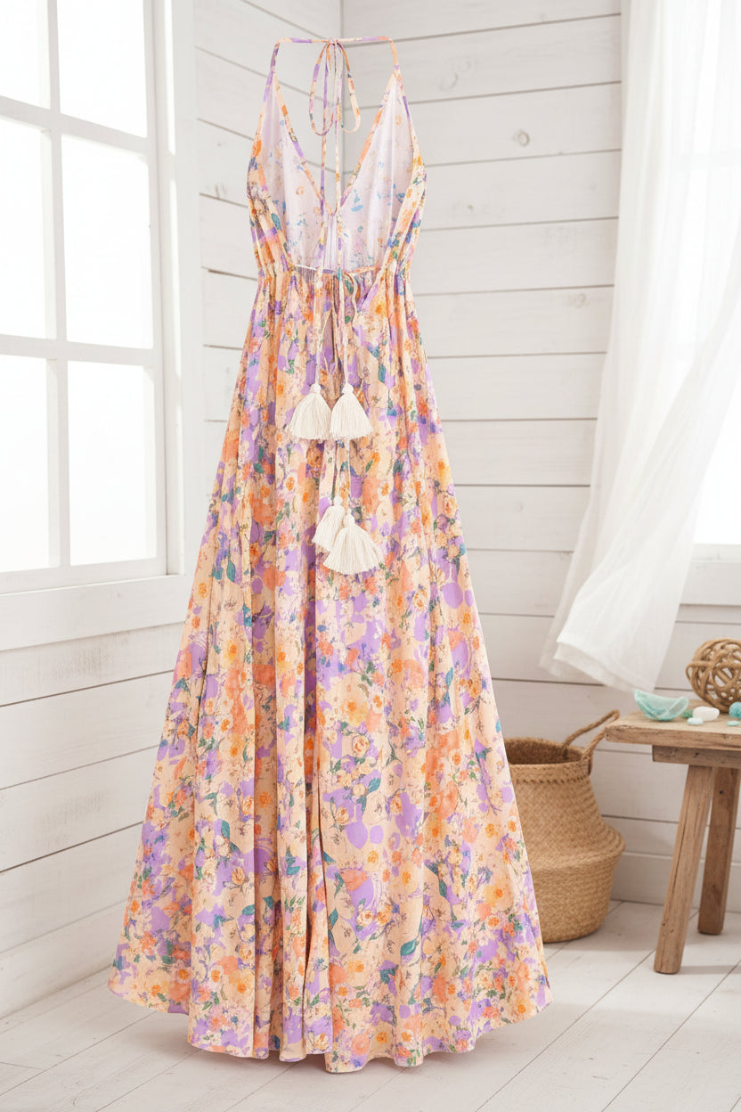 1. Clothing Backless Flowy Long Sundress
