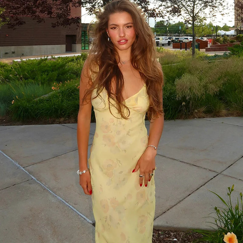 1. Clothing Backless Floral Maxi Dress