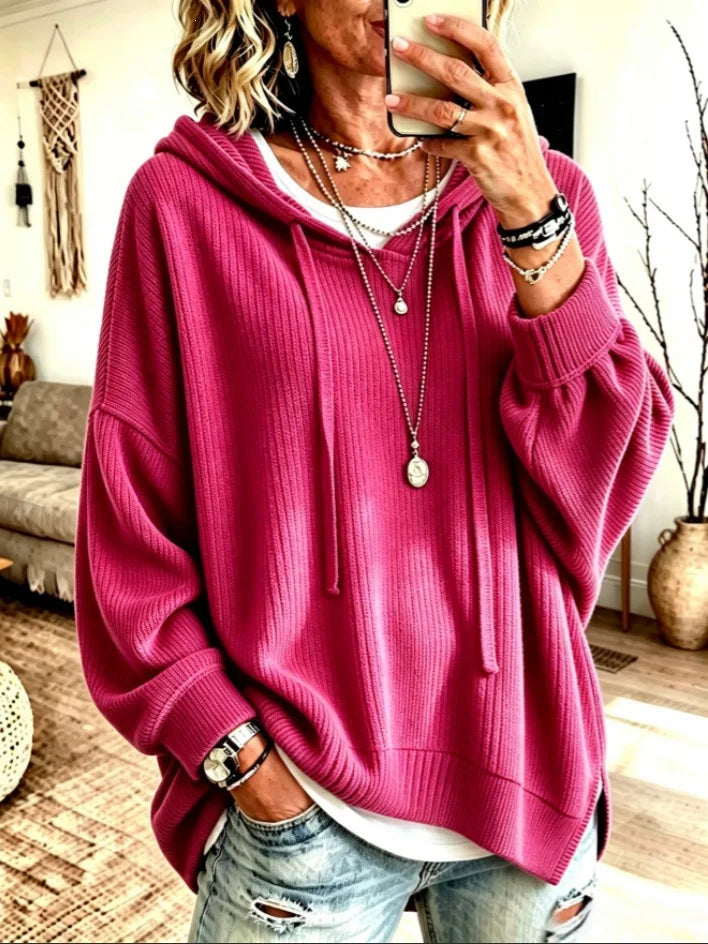 1. Hoodie Rib Knit Sweater