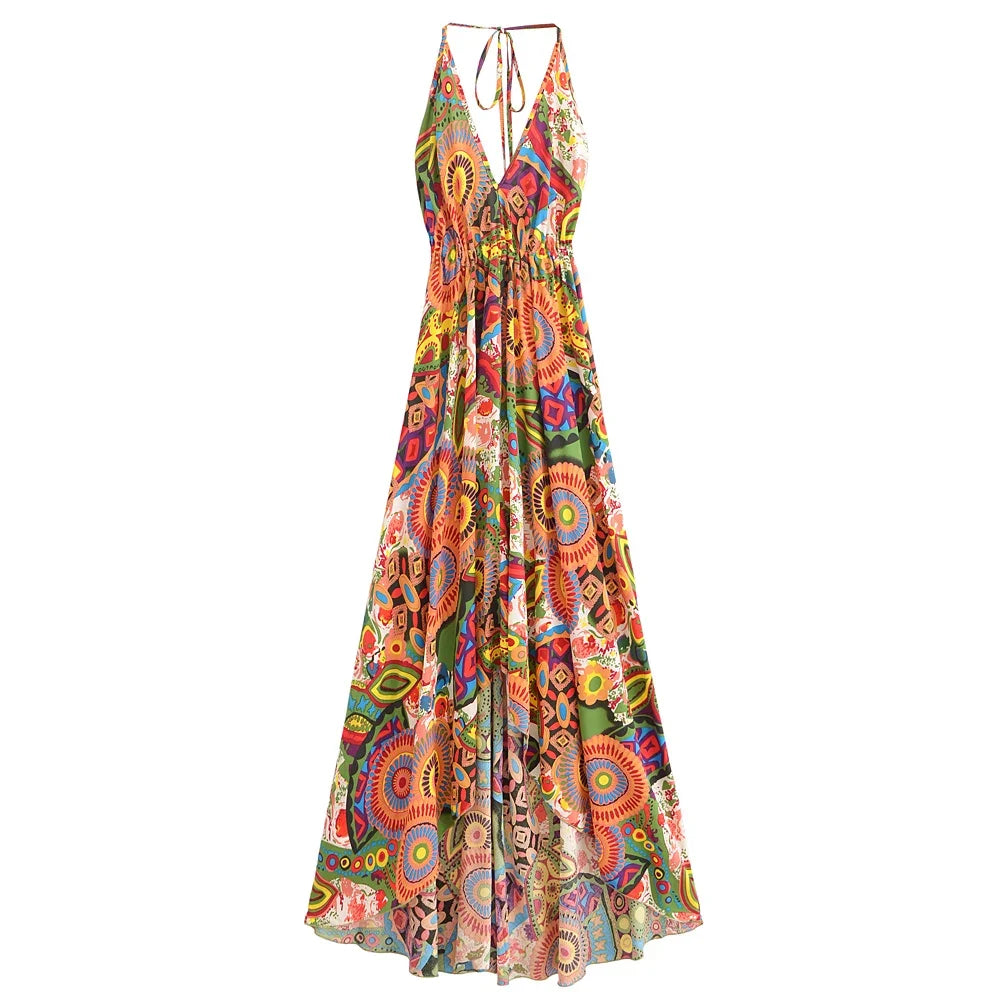 1. Clothing Backless Flowy Long Sundress