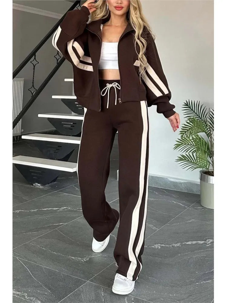 1. Track Suit Wide Leg With Side Stripe