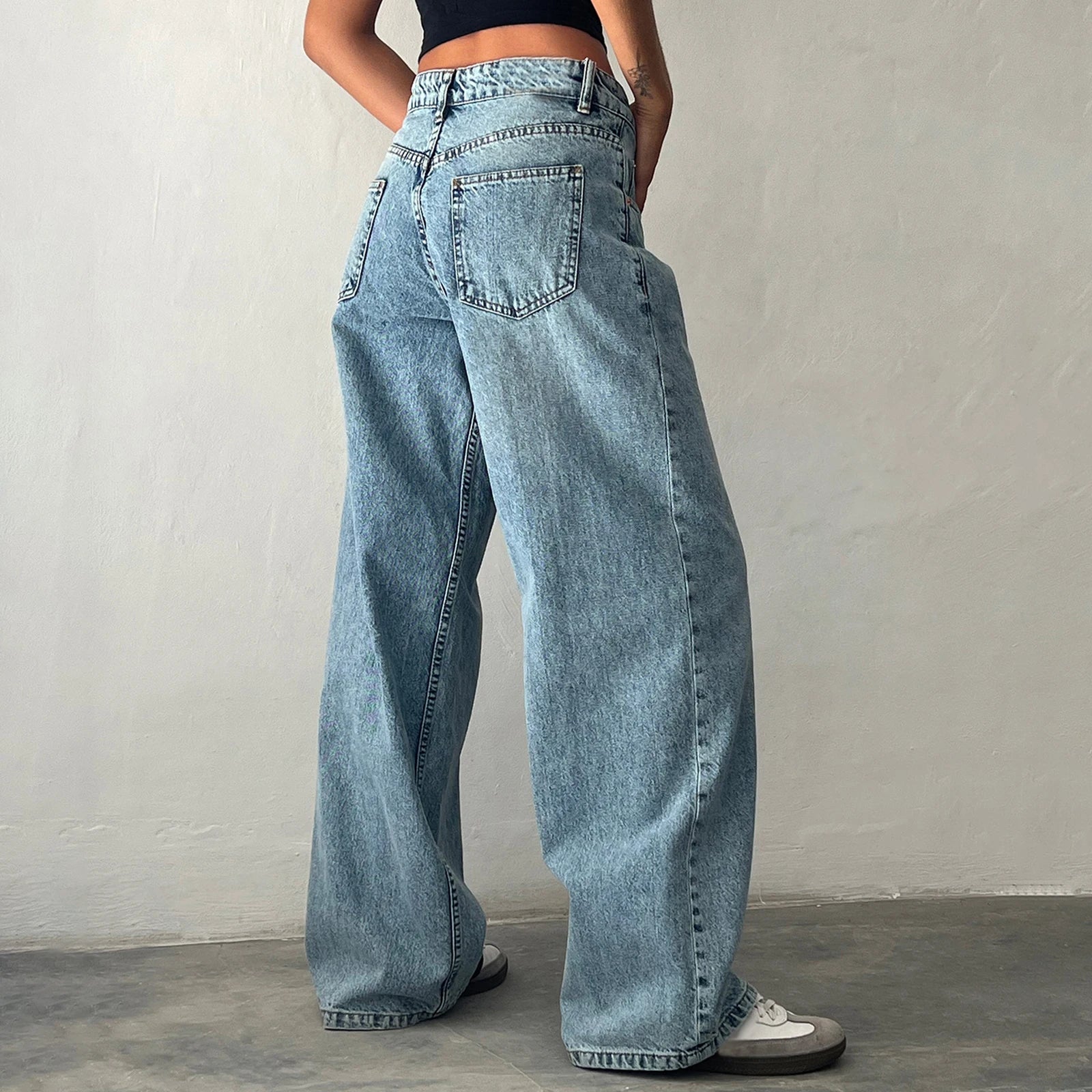 1. Clothing Low Rise Baggy Denim Jeans