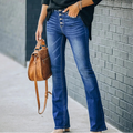 1. Clothing Button Fly Straight Leg Stretch Denim Jeans