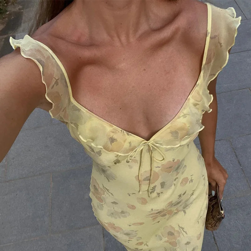 1. Clothing Backless Floral Maxi Dress