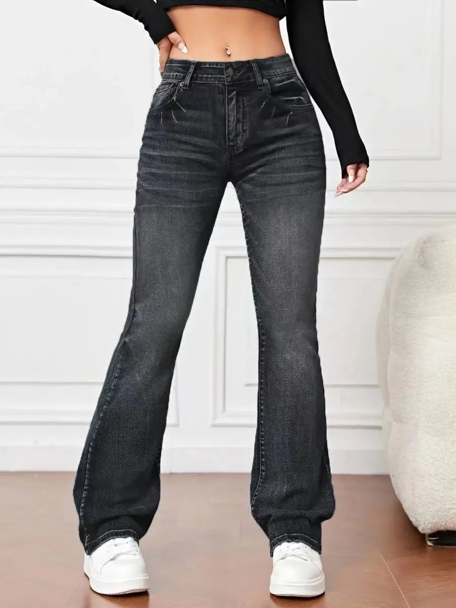 1. Stretch Denim Slightly Flared Jeans