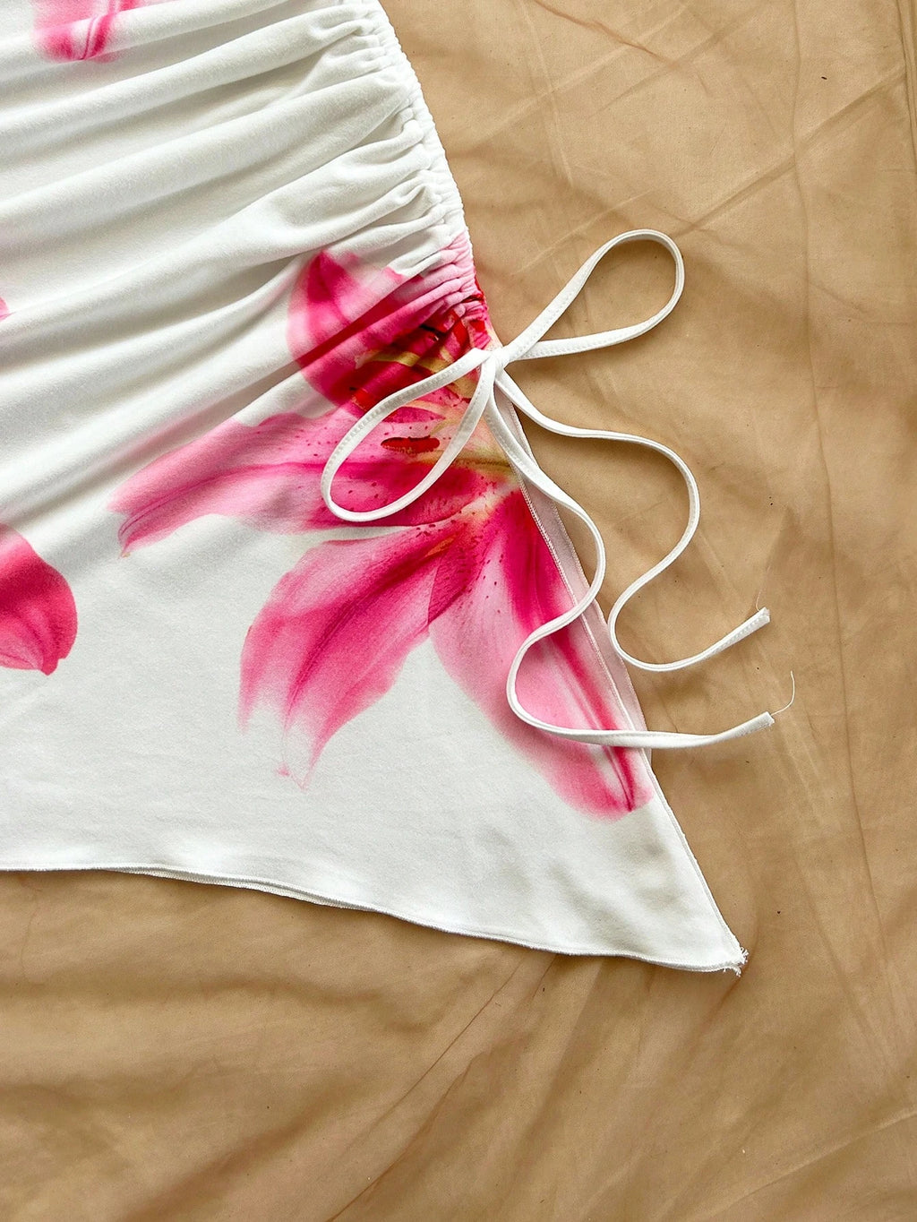 1. Clothing Beach Floral Dress with Halter and Asymmetric Hem