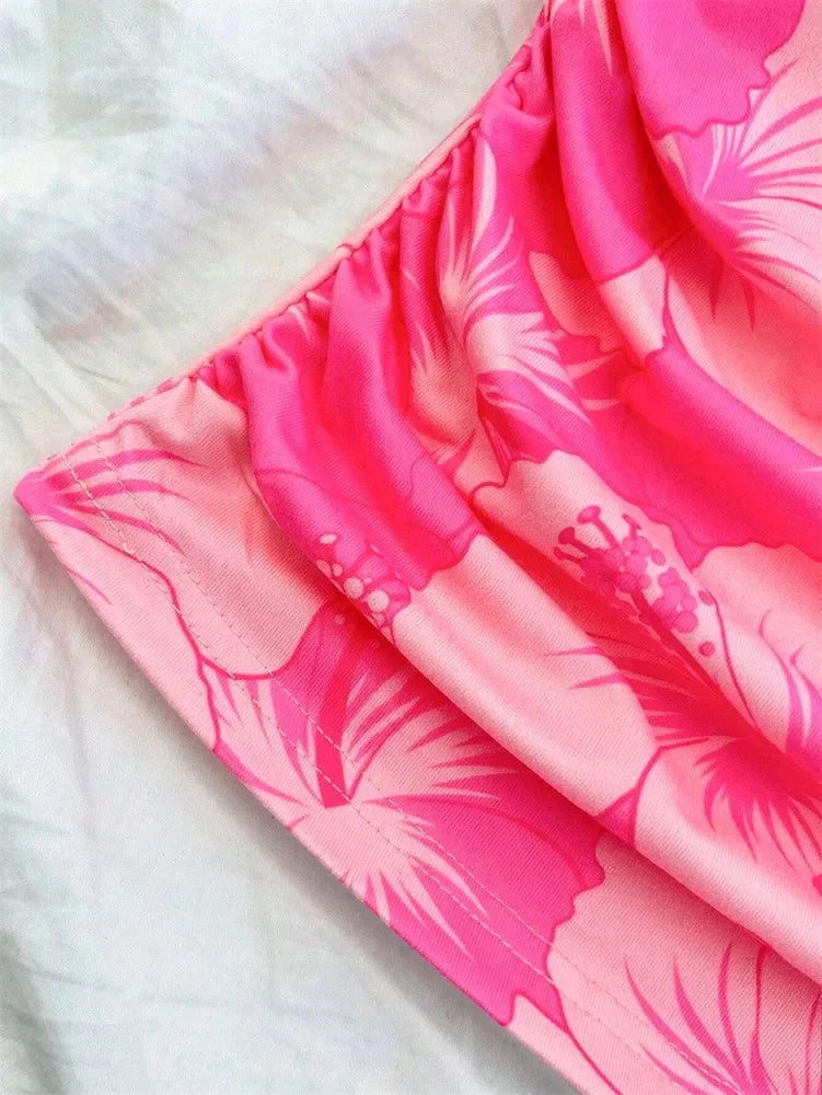 1. Clothing Crop Hibiscus Halter