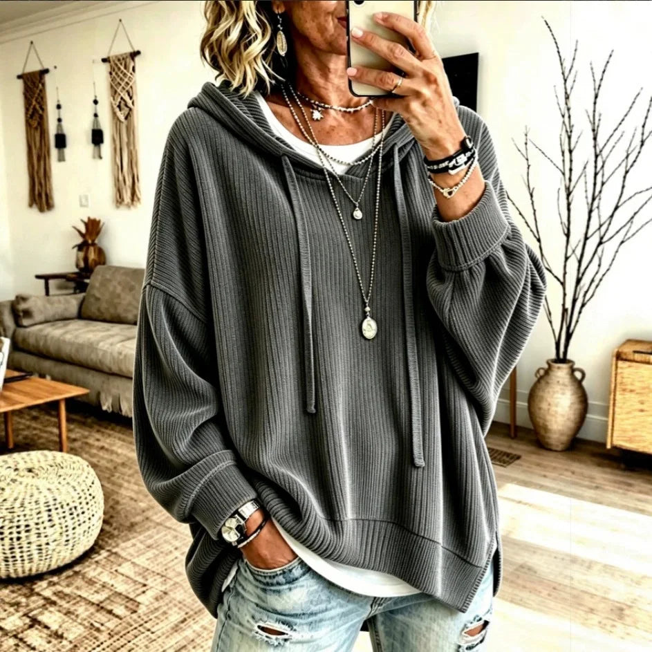 1. Hoodie Rib Knit Sweater
