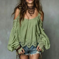 1. Crochet Lace Off The Shoulder Top