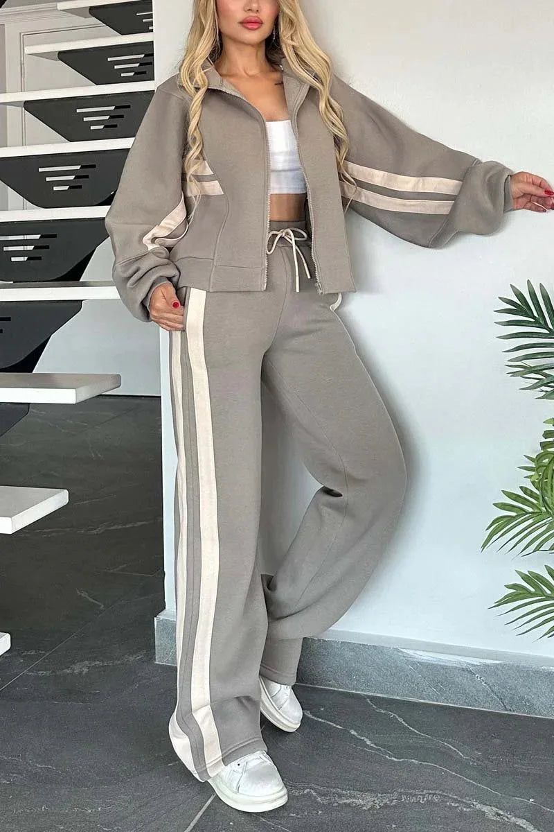 1. Track Suit Wide Leg With Side Stripe