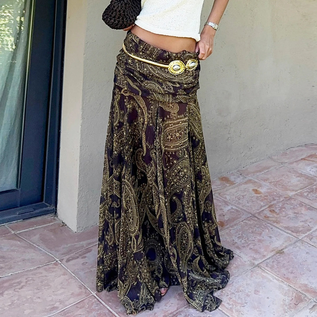 1. Paisley Maxi Skirt Chiffon Tulle