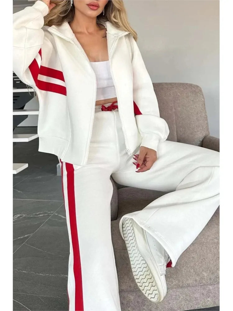 1. Track Suit Wide Leg With Side Stripe