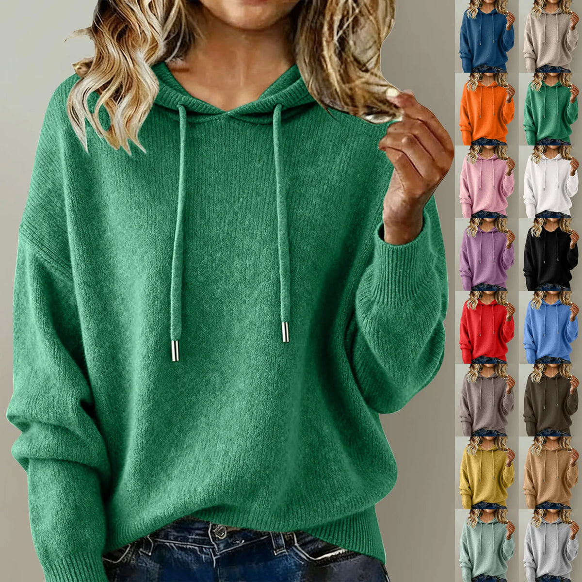 1. Cotton Blend Hoodie Sweater
