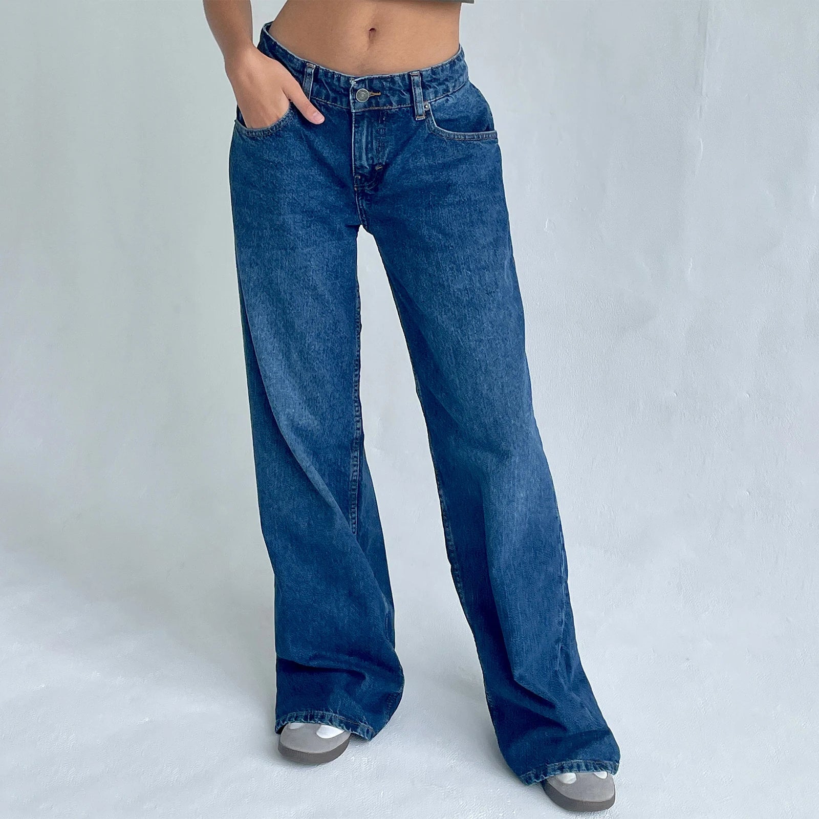1. Clothing Low Rise Baggy Denim Jeans