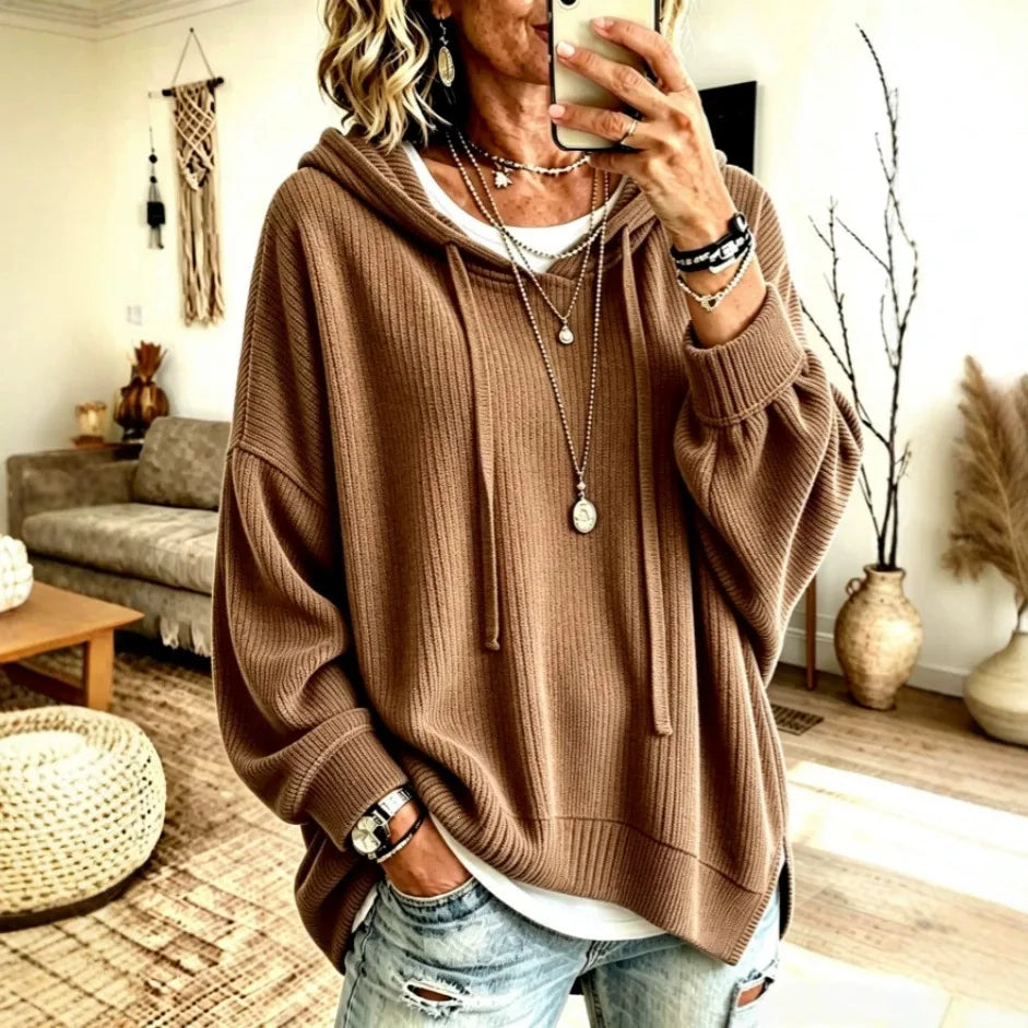 1. Hoodie Rib Knit Sweater