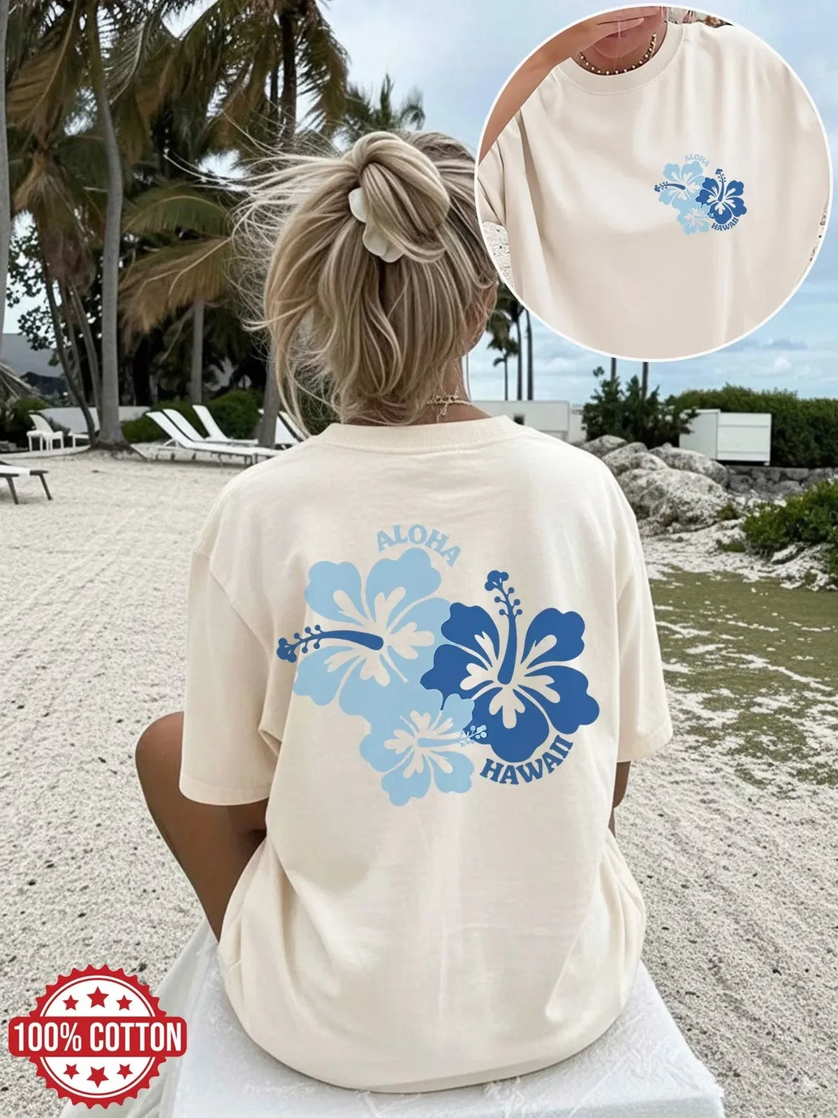1. T-Shirt Blue Hibiscus