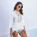 1. Boho V-neck Lace Blouse