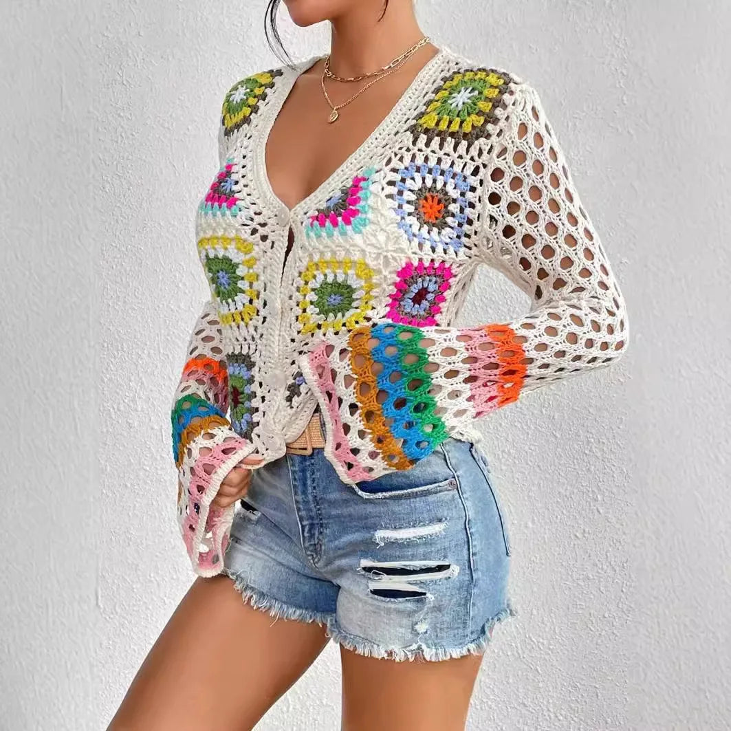 1. Clothing Crochet Top Handmade with Rainbow Colors