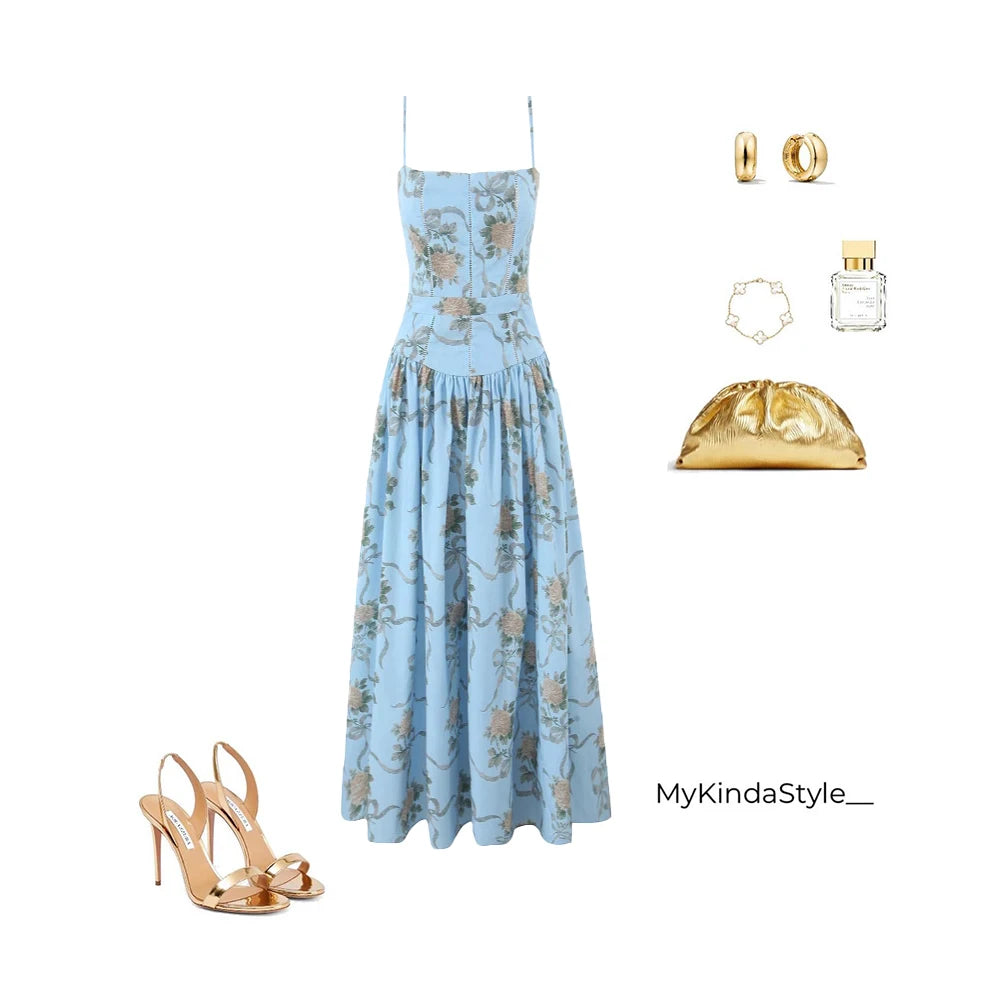 1. Clothing Beach Sundress Floral with Spaghetti Straps