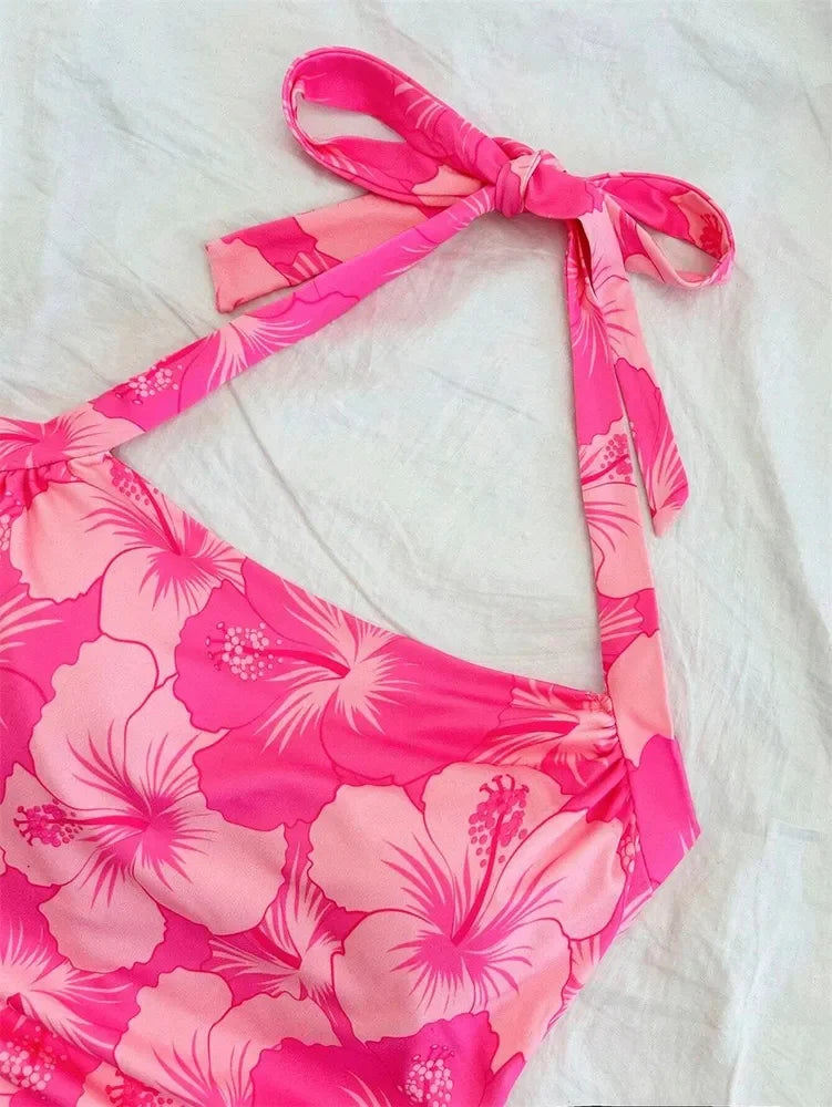 1. Clothing Crop Hibiscus Halter