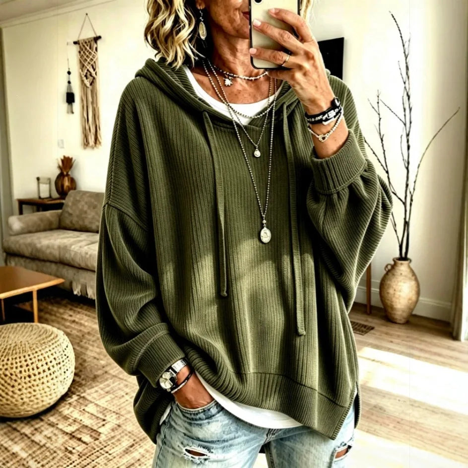 1. Hoodie Rib Knit Sweater