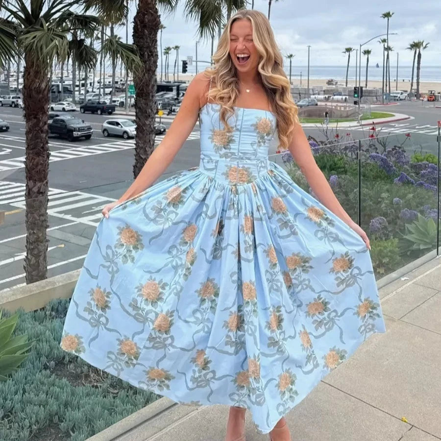 1. Clothing Beach Sundress Floral with Spaghetti Straps