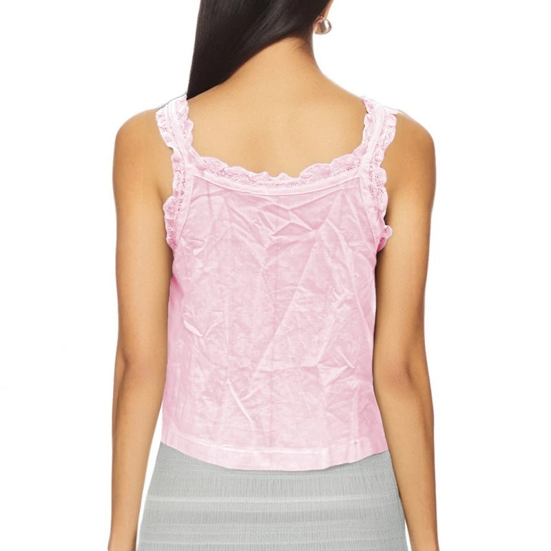 1. Clothing Lace Ruffle Trim Tank Top