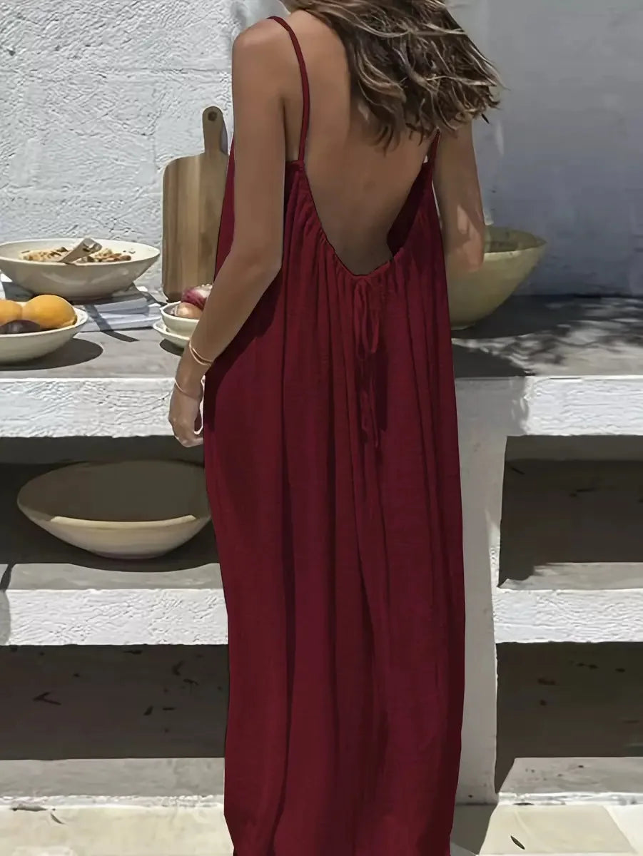 1. Clothing Backless Slip Dress