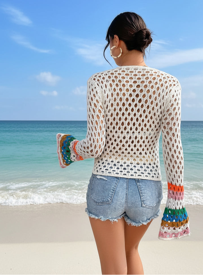 1. Clothing Crochet Top Handmade with Rainbow Colors