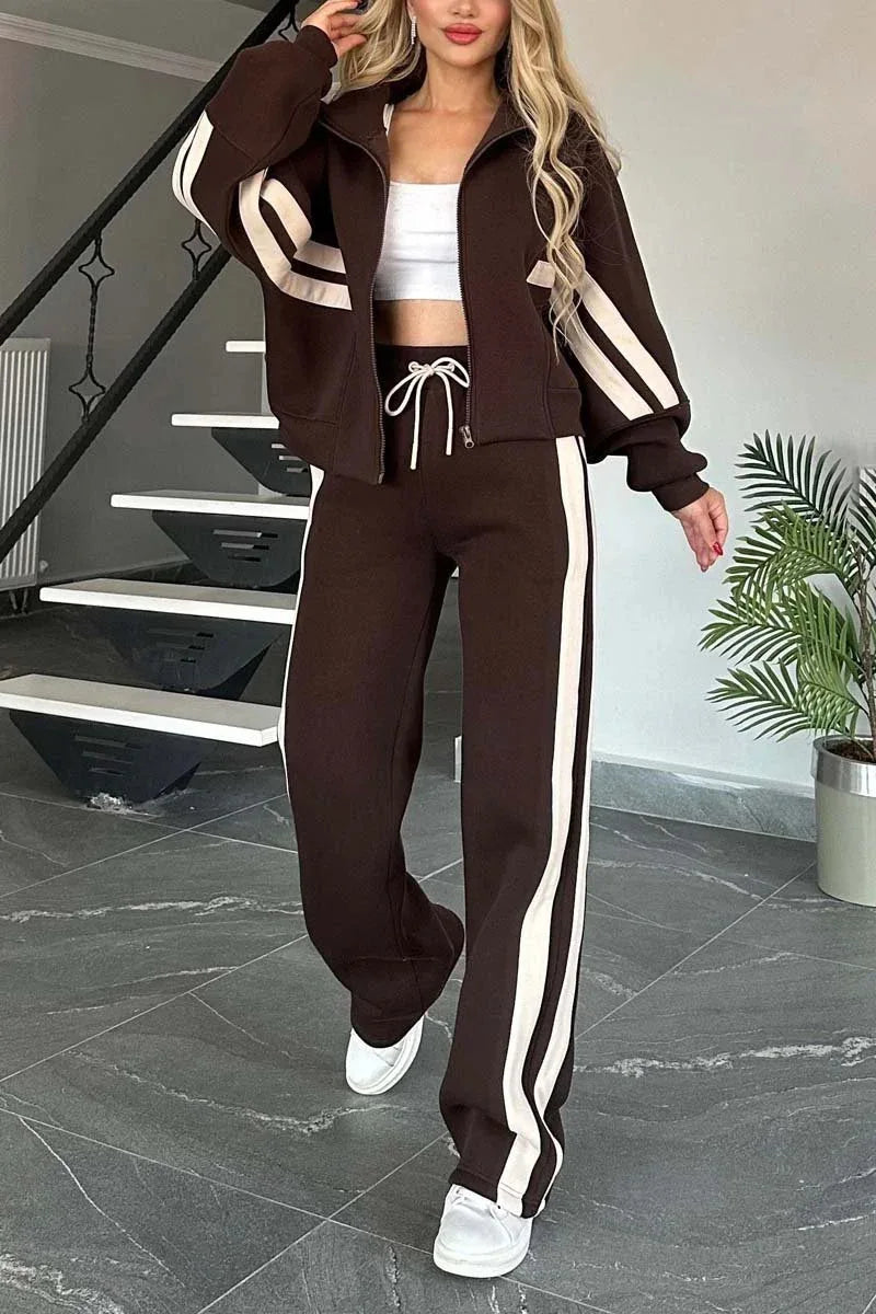 1. Track Suit Wide Leg With Side Stripe