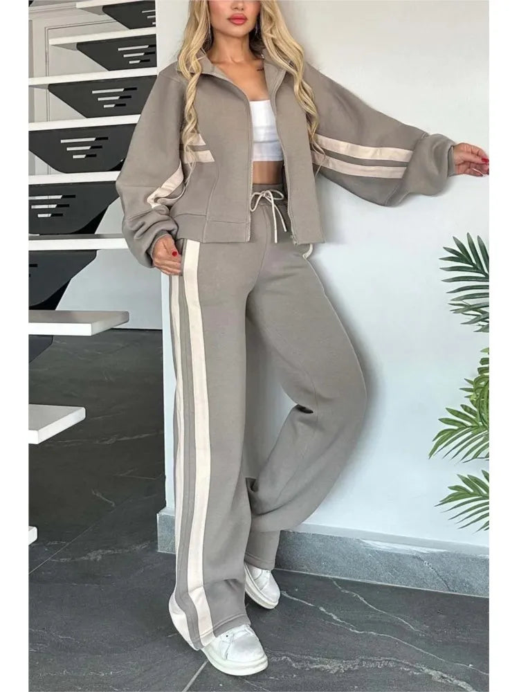 1. Track Suit Wide Leg With Side Stripe