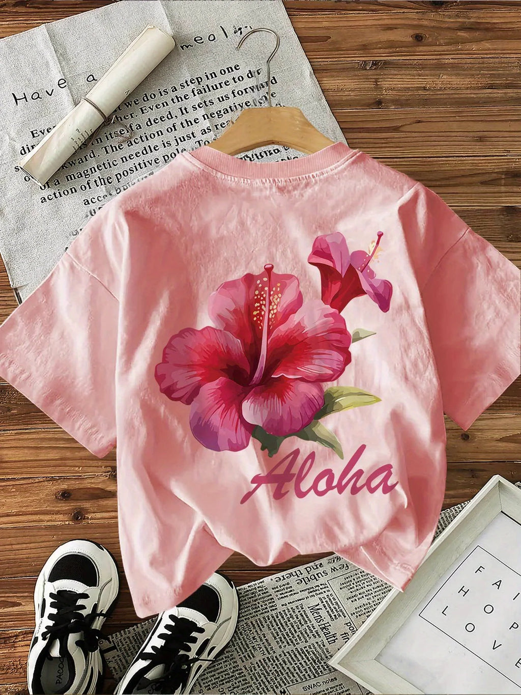 1. T-Shirt Aloha Cotton Women's Hawaiian Tropical Floral Print