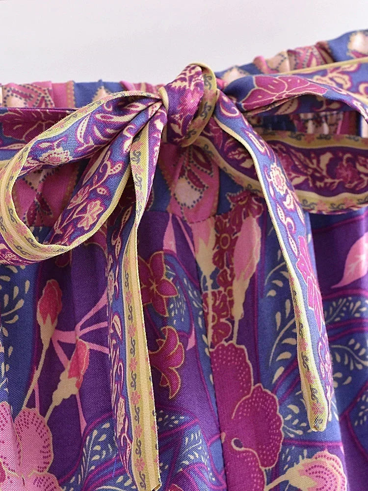 1. Clothing Boho Wildflower Purple Beach Pants